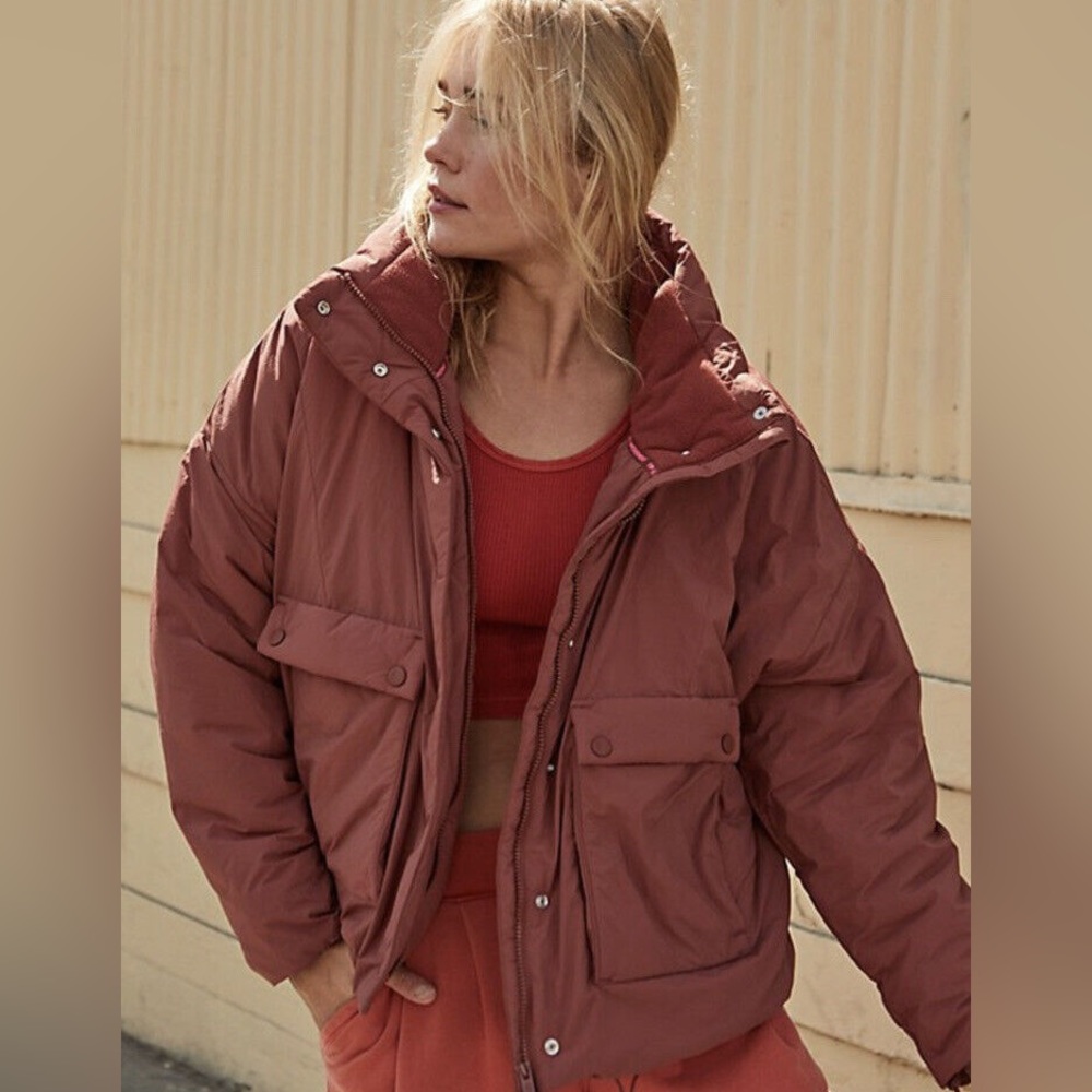 FREE PEOPLE Phoebe Packable puffer jacket FP Movement Ginger Spice XS